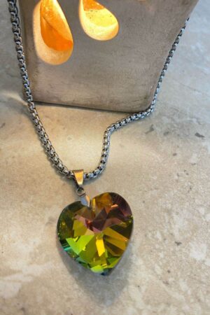 Collar corazón tornalizado